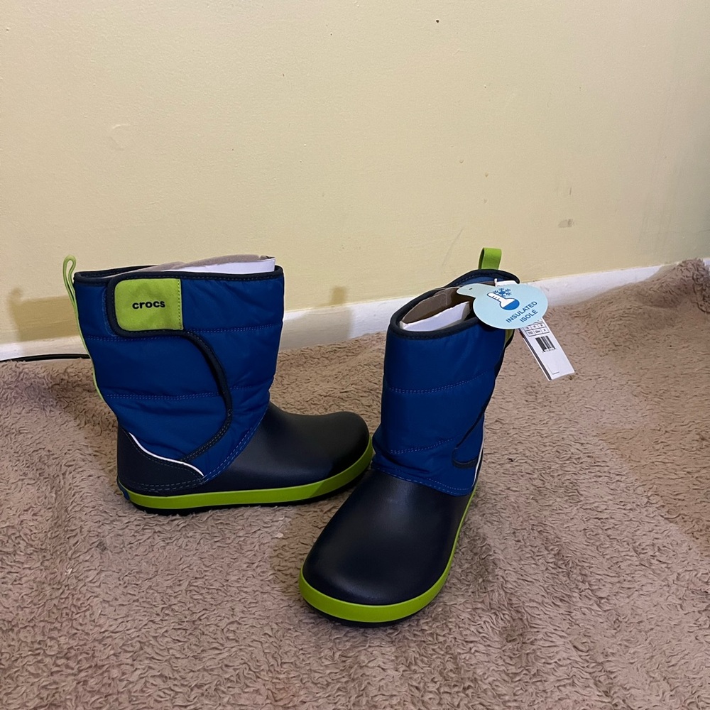 CROCS Blue and Green Rain & Snow Boots